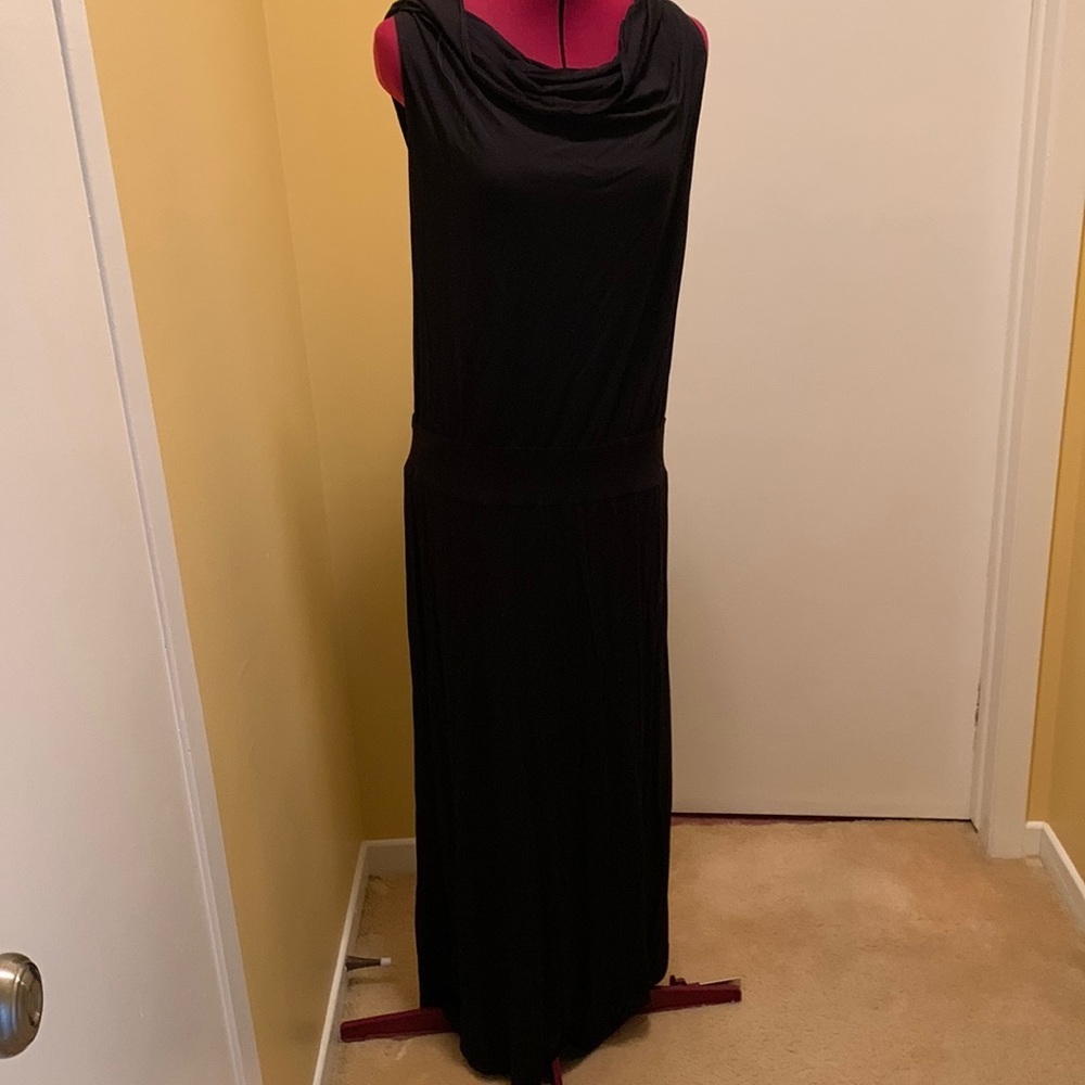 Trina Turk Sleeveless Maxi Dress/cowl neck & hoodie Effortless Midnight Allure - Picture 4 of 14
